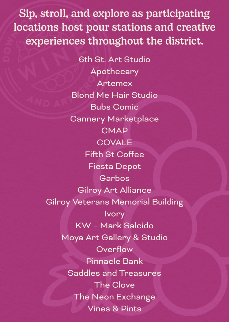 List of Pour stations for Heart of Gilroy 2026