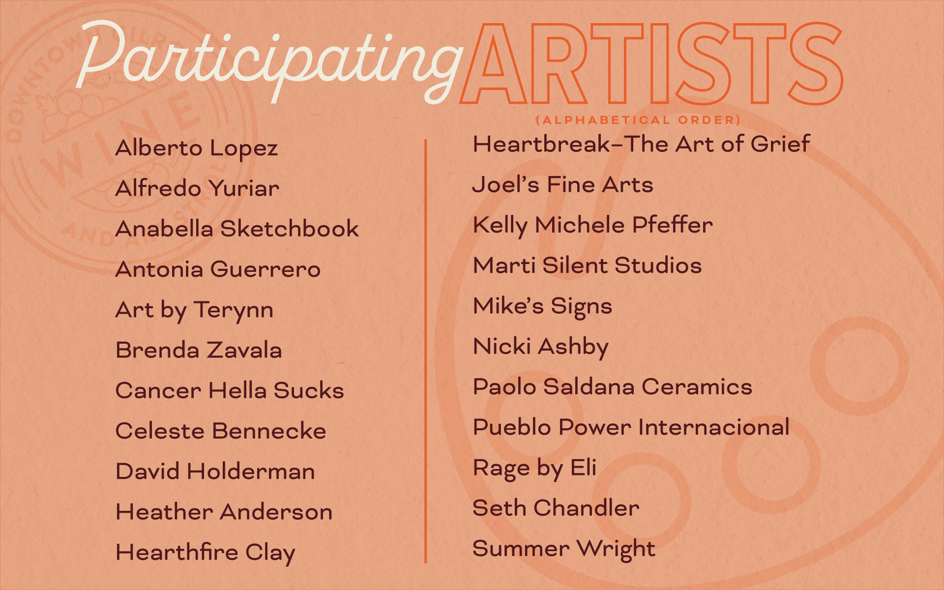 Heart of Gilroy Participating artists